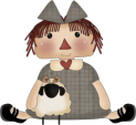 Banner Logo - Raggedy Ann Doll with Sheep